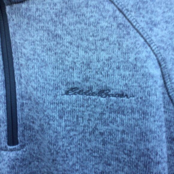 Eddie Bauer 1/4 Zip Fleece Pullover Mens Medium Gray Comfy - Picture 3 of 10